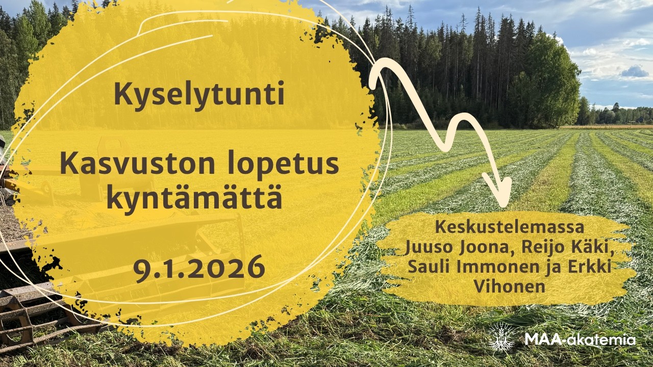 Kyselytunti - Kasvuston lopetus kyntämättä 9.1.2026