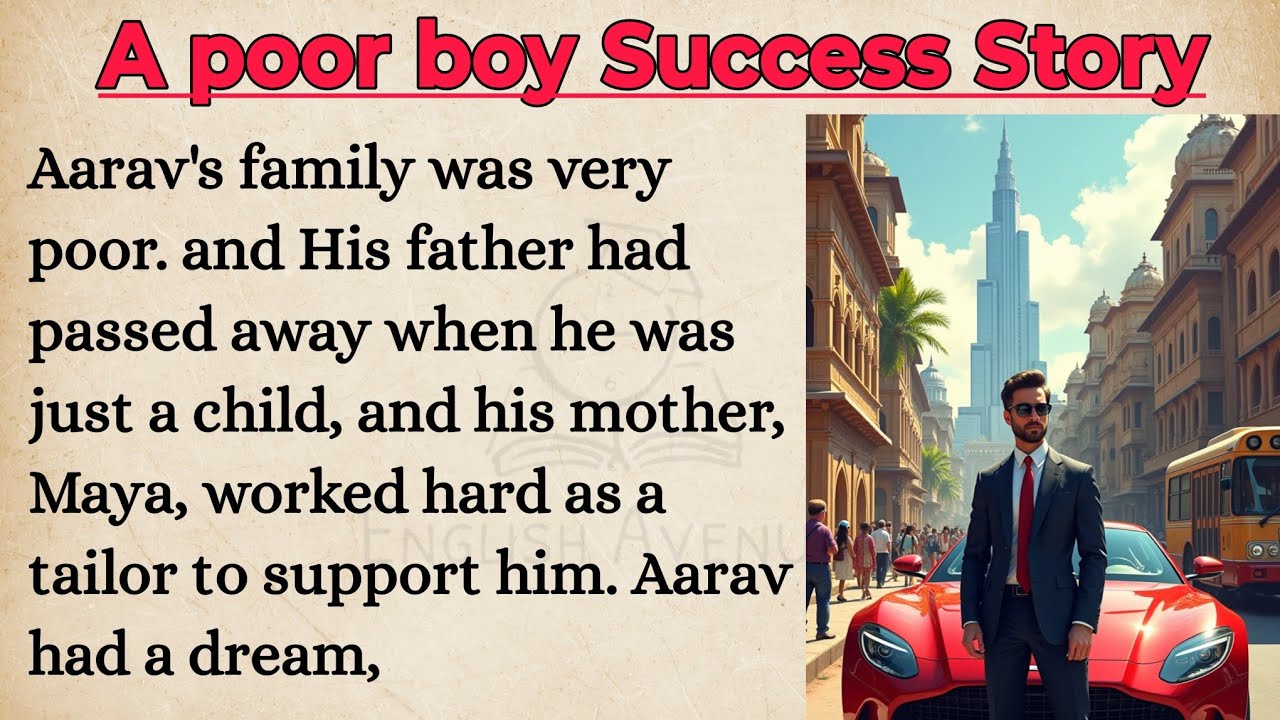 Outline Video Learn English Through Story 🔥 | A poor boy Success Story | Graded Reader | Story Level 1