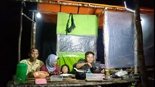 camping in heavy rain, qalifa has guests from North Sumatra who want to go camping too