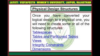 Physical Structure of Data Warehouse
