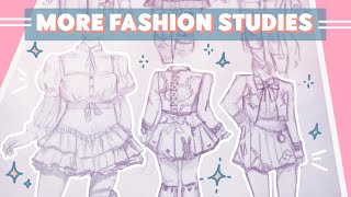 drawing MORE fashion studies from pinterest || Silent Studies Session