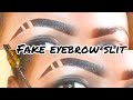 HOW TO FAKE CUT/SLIT YOUR EYEBROW TUTORIAL | eyebrow tutorial easy and quick | Lilly sky