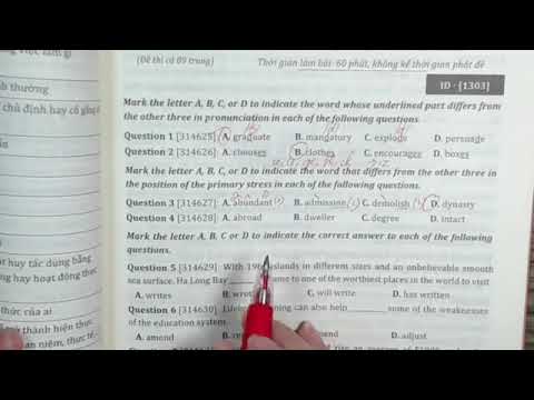Video ĐỀ SỐ 3 - SÁCH 35 ĐỀ MINH HỌA 2020 - youtube