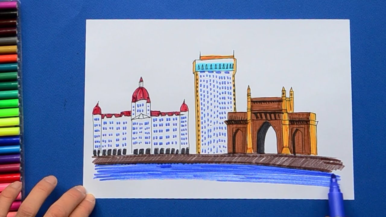 Stock Pictures: Drawings of Mumbai Skylines - South Mumbai, Malabar Hill  and Worli