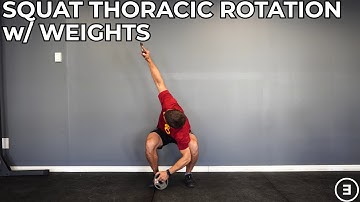 Squat Thoracic Rotation with Weights