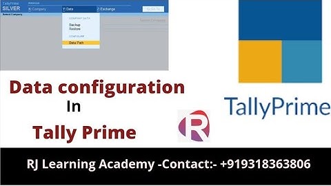 Data configuration in Tally Prime||How to configure your data in Tally Prime|| RJ Learning Academy