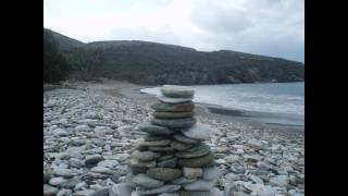 Trekking at Lia beach northern Syros