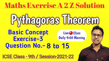 Live 🔴 Class 9 Pythagoras Theorem Exercise Solution
