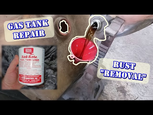 Rusty Gas Tank Repair using Red Kote Fuel Tank Liner. 