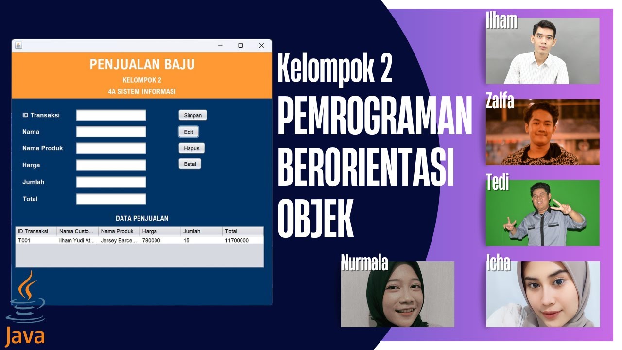 4A Sistem Informasi UNSIKA: Program Java GUI PEMROGRAMAN PENJUALAN ...