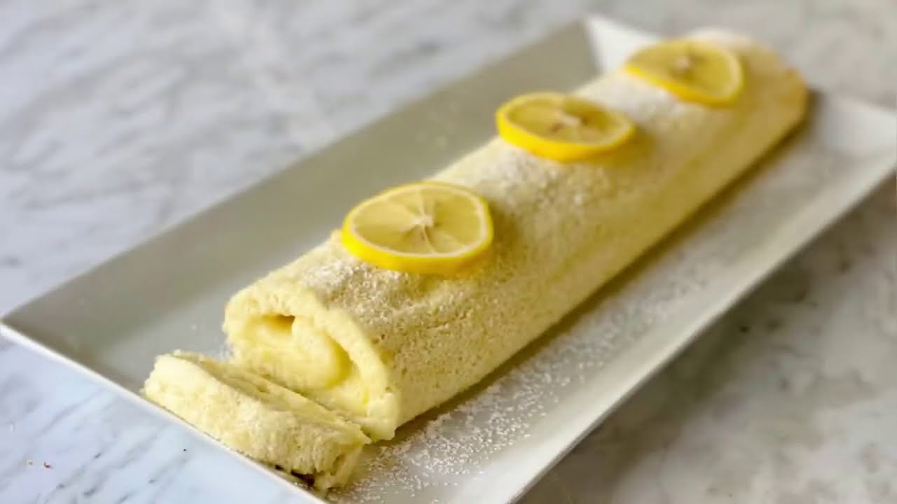 Gateau Roule A La Creme Au Citron Tres Facile Deli Cuisine Youtube