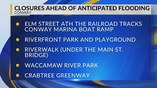 Several Conway roads closed ahead of flooding from Tropical Storm Debby