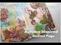 Autumn inspired Journal Page Collage with dry Leaves ♡ Maremi's Small Art ♡