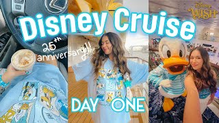 Disney Cruise Day 1 - my FIRST time on the WISH!! | Last 25th Anniversary Silver Sailing