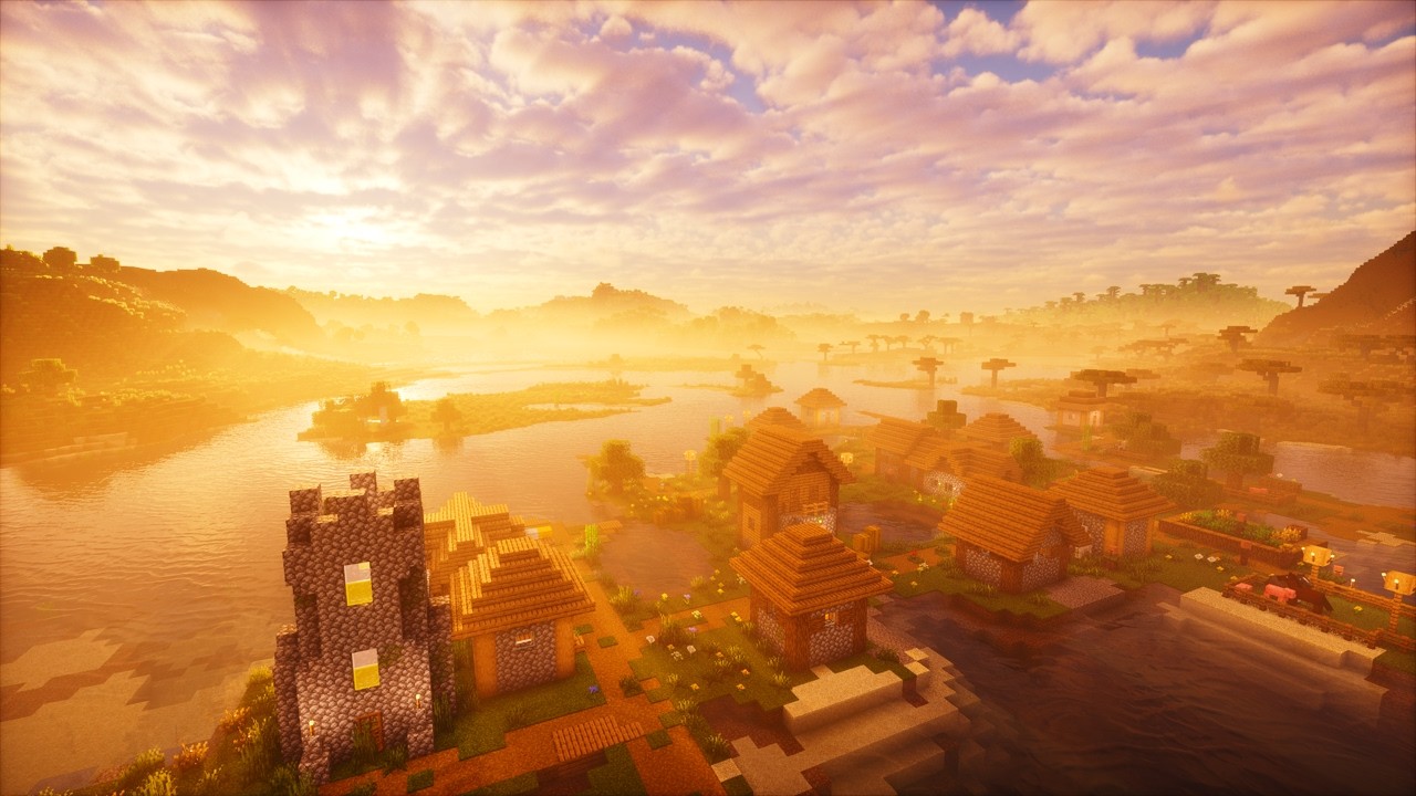 A Peaceful Minecraft Oak Village in 4K | Cinematic Shaders - YouTube