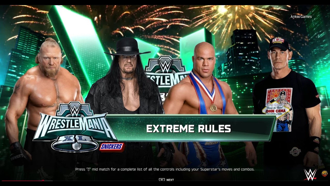 WWE 2K25 Brock Lesnar vs John Cena vs Undertaker vs Kurt Angle – Fatal 4 Way Dream Match PS5 4K