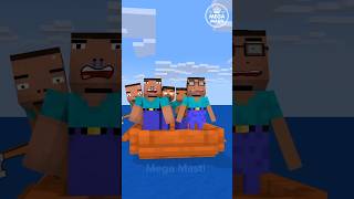 Herobrine &amp; Friends Chased by Giant Wave😱🌊|credit by@oreETV|#minecraft #shorts