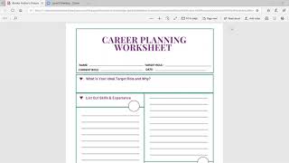 Career Planning Worksheet Guidance Career Planning Worksheet Guidance