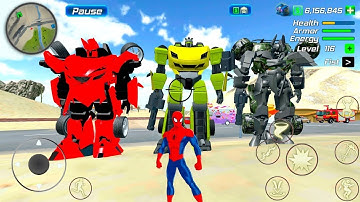 Mech Robot Transformers Spider Rope Frog Ninja Police Cars and Helicopter Game - Android Gameplay