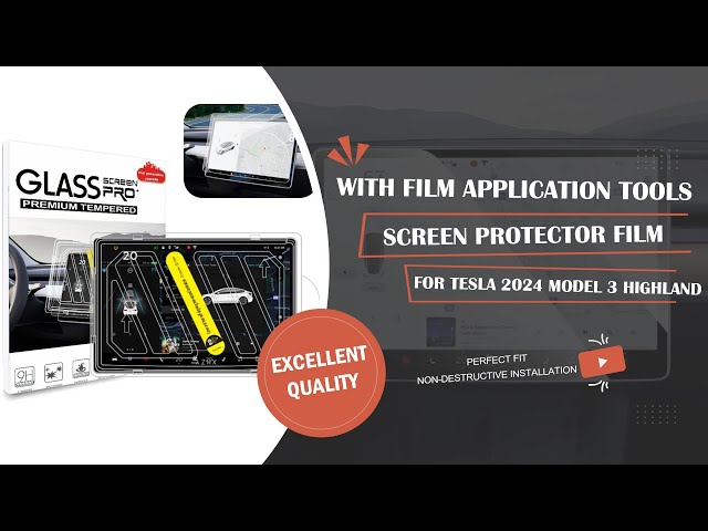 Screen Protector Tempered Film Fully Covers For Tesla 2024 Model 3