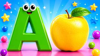 Educational Videos 🍎 A for Apple 🏀 B for Ball | Alphabet Songs for Kids | ABC Phonics Song