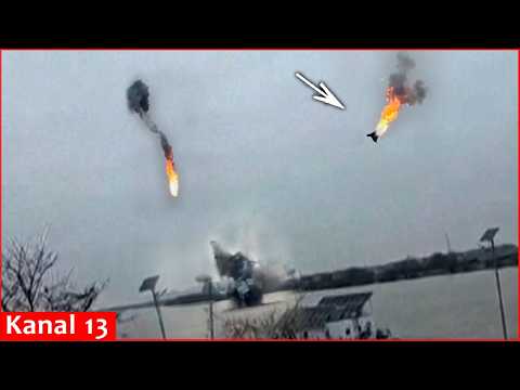 Video Drone downed in border area between Romania and Ukraine during Russia aerial attack