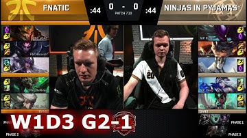 Fnatic vs Ninjas in Pyjamas | Game 1 S7 EU LCS Summer 2017 Week 1 Day 2 | FNC vs NIP G1 W1D2