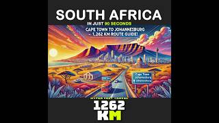 Cape Town to Johannesburg Travel Guide🚗1,262 KM Route Guide 🏜️ #southafrica #shorts