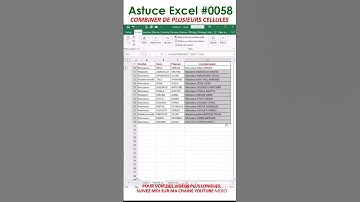 Combiner les données de plusieurs cellules dans Excel