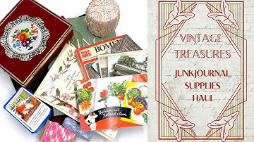VINTAGE JUNKJOURNAL SUPPLIES TREASURE HAUL -  #thrifthaul #ephemera #junkjournalideas