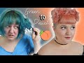 Green to Peach DIY Hair Color Change At Home In Quarantine Hair Style How To - Come Have Fun With Me