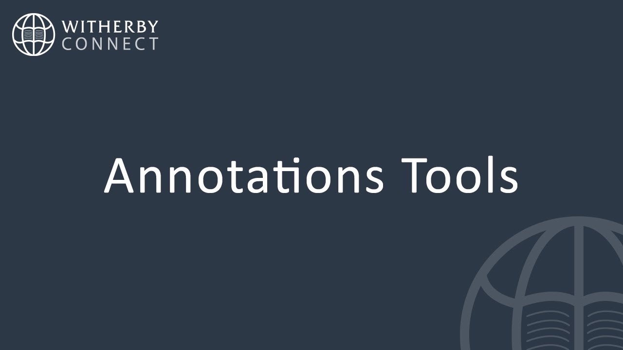 Witherby Connect Annotation Tools - YouTube