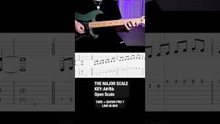 A#/Bb Major Open Scale Guitar With Tabs 🎸🎓 #shorts