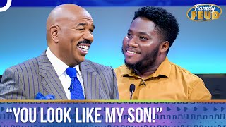 Famous Steve Meets His Ghanaian Son! | Family Feud Wealth