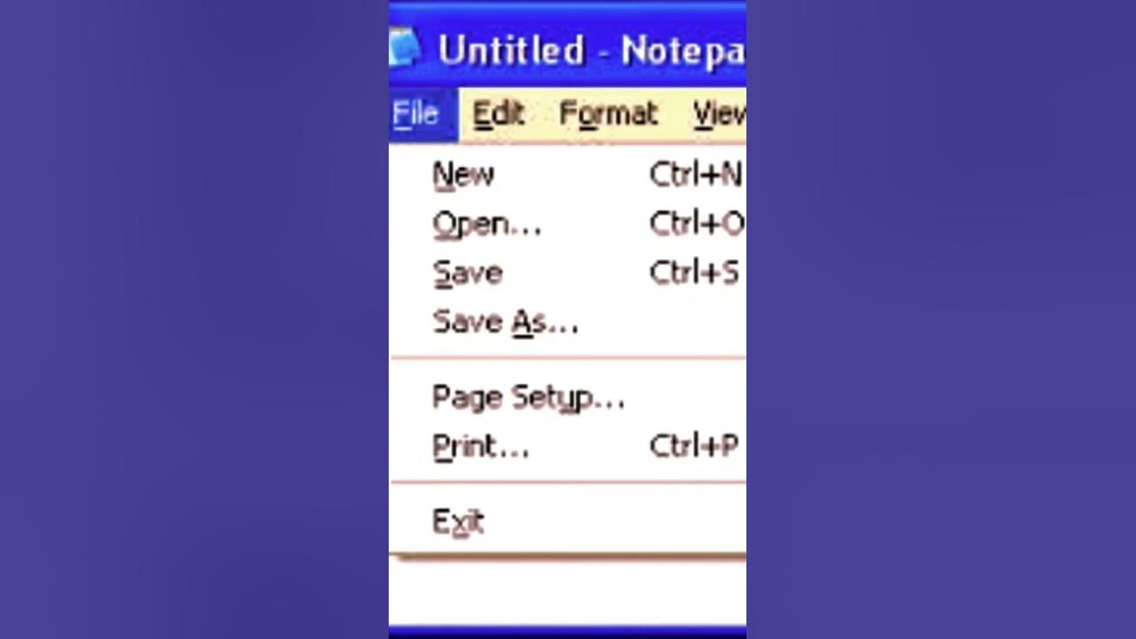 notepad mein(file menubar)ke options/shortkey computernotepadnotepadmenu trending 