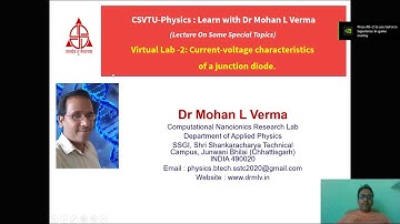 Virtual Lab Experiments on I-V Characteristics of Zener Diode : Dr Mohan L Verma