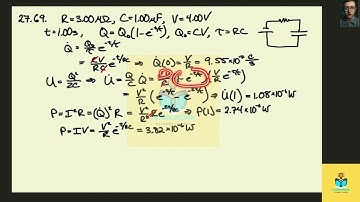 [Physics] A 3.00 resistor and a 1.00  capacitor are connected in series with an ideal battery of emf