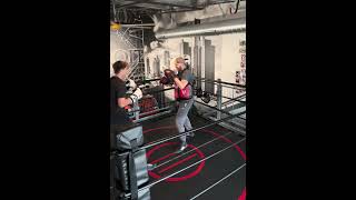 Level change to set up double right hook for Southpaw vs orthodox