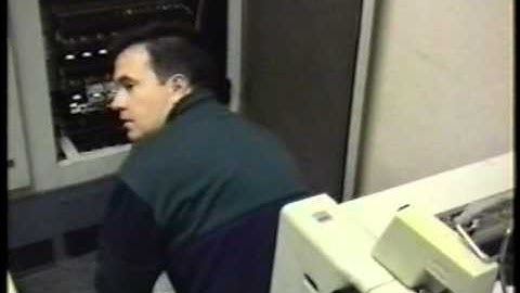 Re-booting the Main Frame Computer. Bld 313 South (1996).