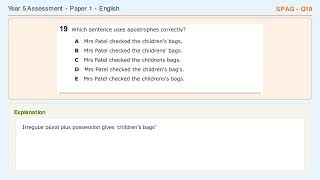 Year 5 Assessment SPAG Q19