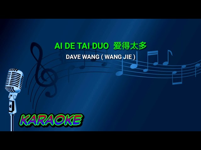 Ai de tai duo 爱得太多 - male - karaoke no vokal ( wang jie ) cover to lyrics pinyin class=