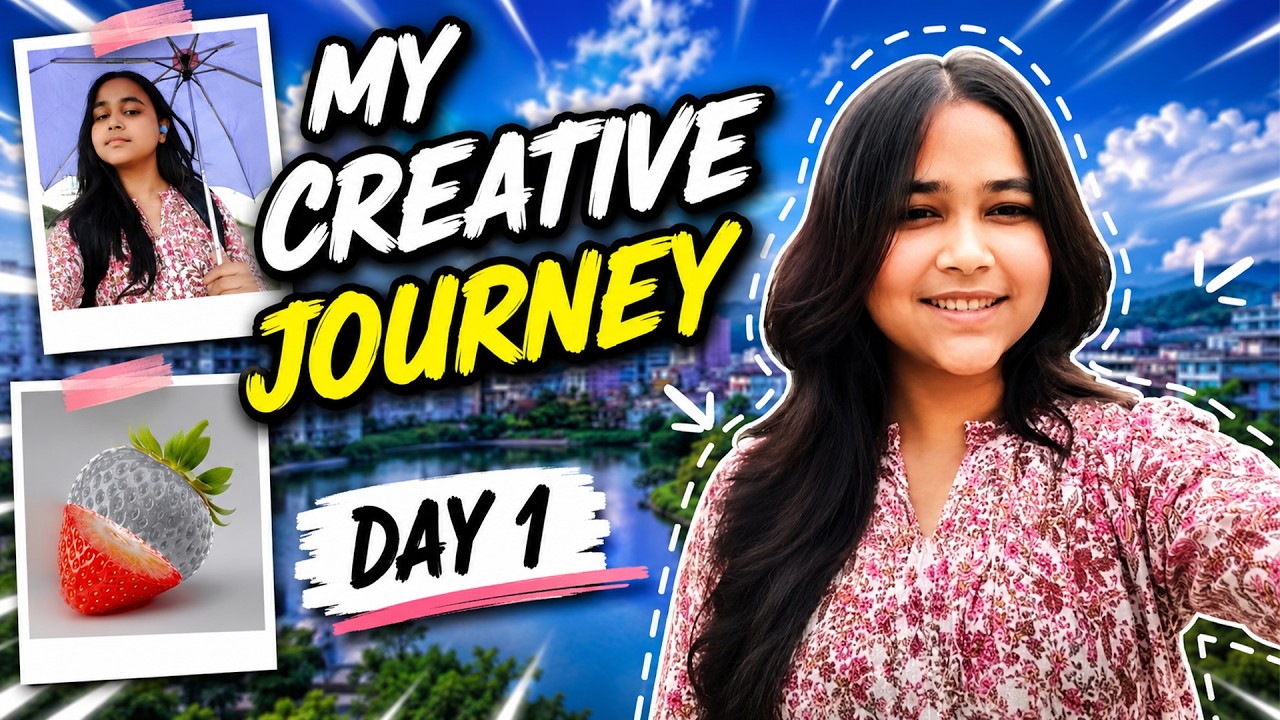 Day 1 Vlog of My Creative Journey ✨ | Did Photo Manipulation of Fruits | #shreyartplanet #photoshop