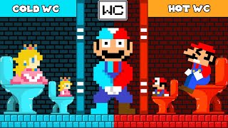 Toilet Prank: Mario and Peach's Teams the Hot vs Cold Toilet Challenge | Game Animation