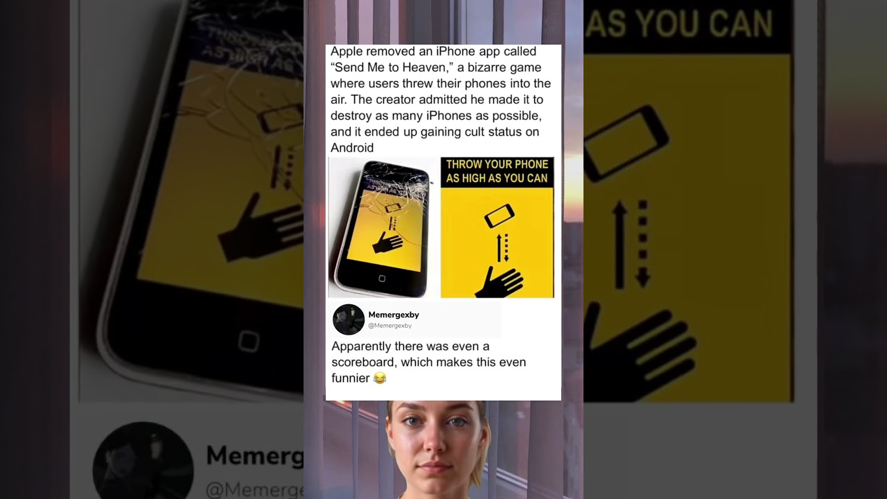 Apple removed an iPhone app called"Send Me to Heaven," a bizarre game where users threw their phones