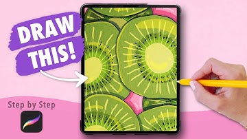 EASY Procreate Drawing Tutorial for Beginners | KIWI POSTER - Digital Art Tutorial