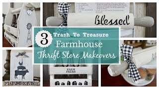 Farmhouse Trash to Treasure | 3 Thrift Store Makeovers