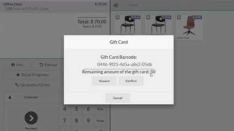 Gift cards in Odoo Point of Sale