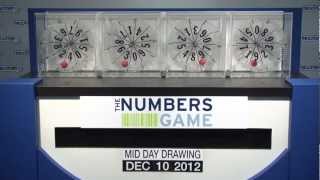 Midday Numbers Game Drawing: Monday, December 10, 2012