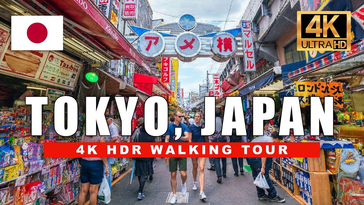 🇯🇵 [4K] Tokyo Japan Walking Tour - Ameyoko Markets & Ueno Shopping Street  | 4K HDR 60fps