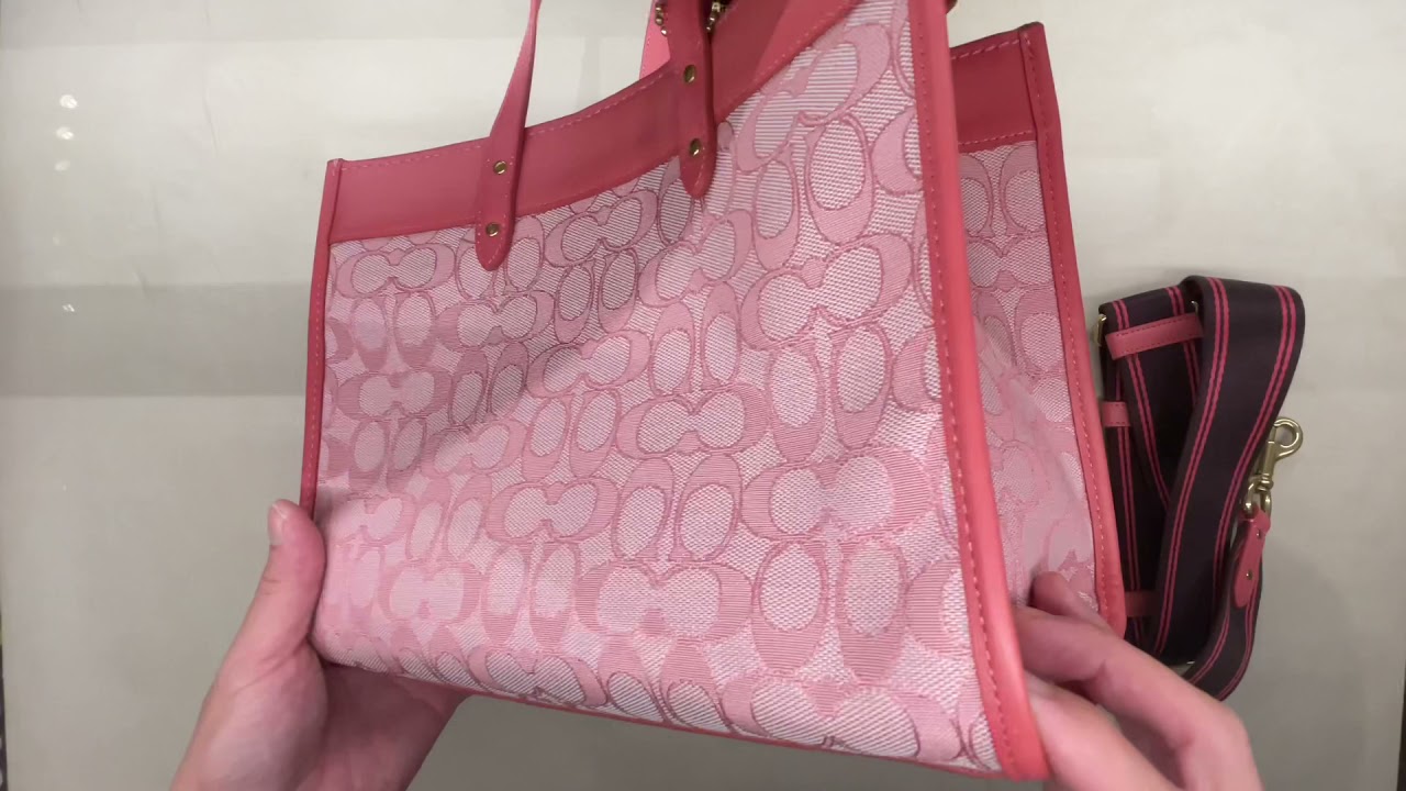 Coach totefield 30 in signature jacquard - YouTube